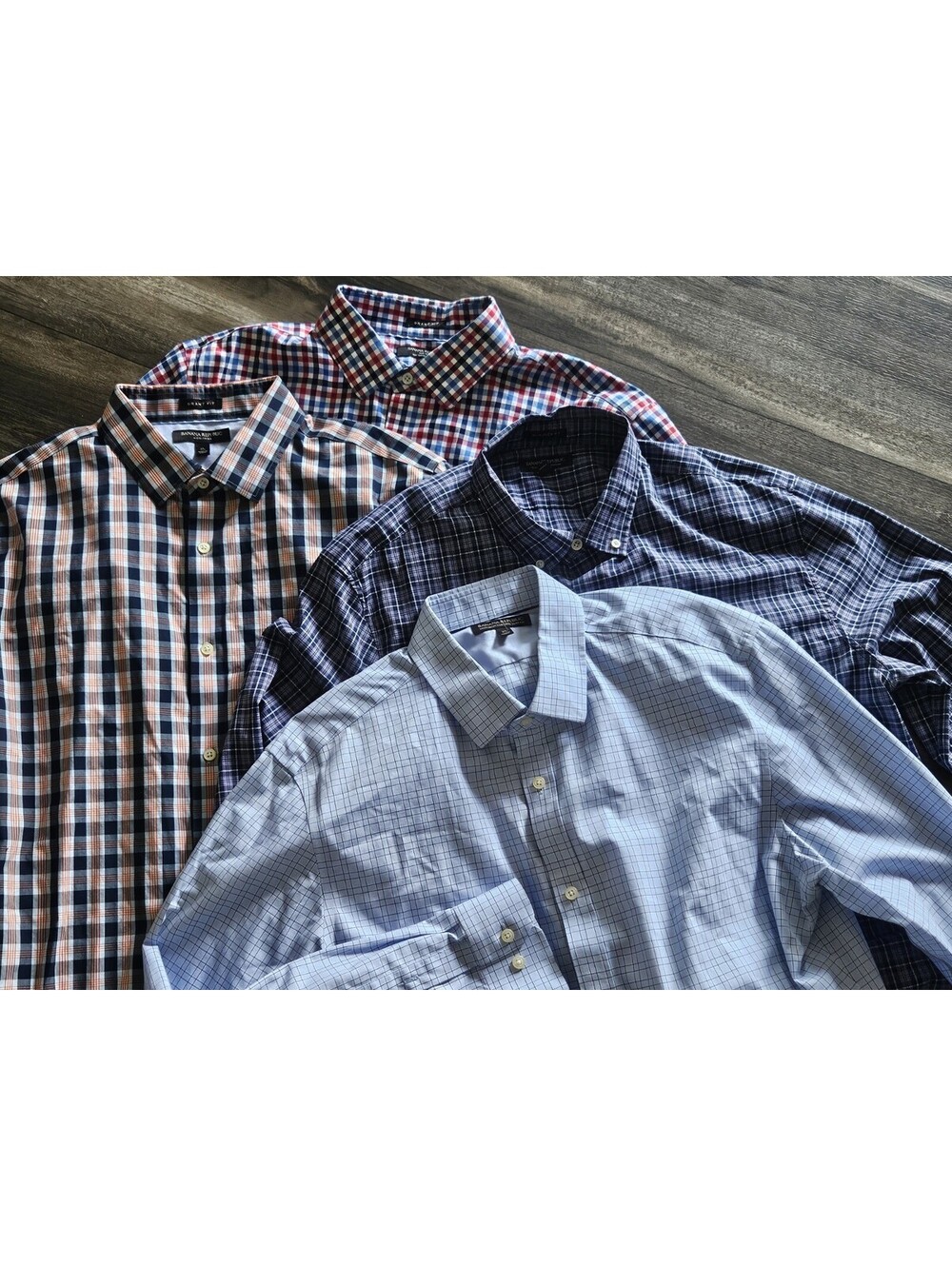 Lot of 4 Banana Republic Grant Fit / Slim Fit Button Down Shirts Size XL